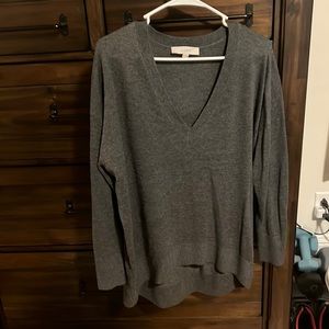 Loft gray v-neck sweater